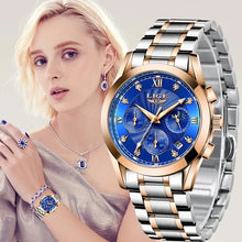 Charger l'image dans la galerie, LIGE 2023 New Fashion Watch Women Watches Ladies Creative Steel Women Bracelet Watches Female Waterproof Clocks Relogio Feminino - Montres Lige Officiel
