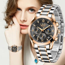 Charger l'image dans la galerie, LIGE 2023 New Fashion Watch Women Watches Ladies Creative Steel Women Bracelet Watches Female Waterproof Clocks Relogio Feminino - Montres Lige Officiel
