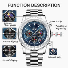 Charger l'image dans la galerie, Montre Lige Chronographe© pour Homme - Montres Lige Officiel
